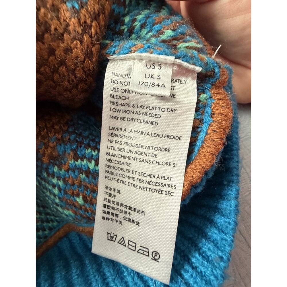 BDG Urban Outfitters Mountain Landscape Knit Sweater S Half Zip Cropped Montana - Picture 6 of 11